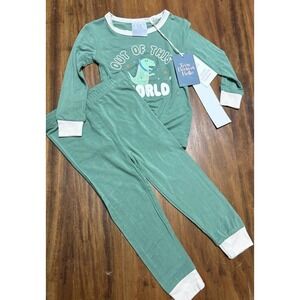 Tres Beau Et Belle bamboo viscose 2 piece  boys 18 month Dino Pajamas NEW
